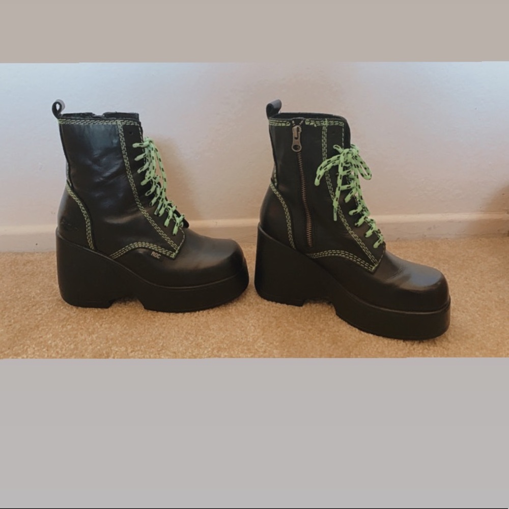 ROC lace up Neon Green Boots